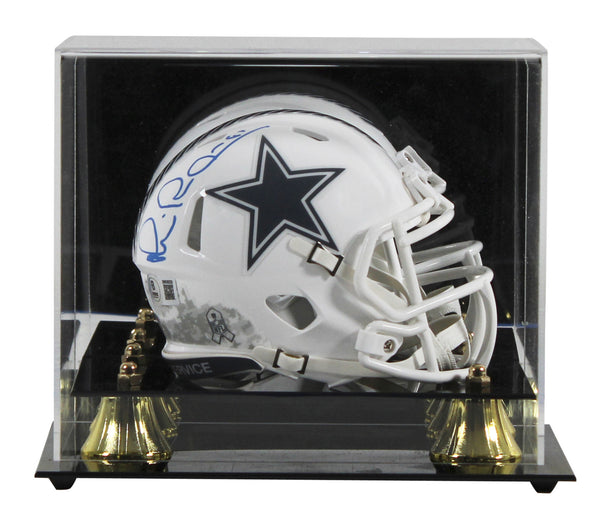 Cowboys Michael Irvin Signed STS III Speed Mini Helmet W/ Case BAS Witnessed