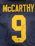 JJ McCARTHY SIGNED COLLEGE STYLE CUSTOM XL JERSEY WITH BECKETT QR w/ SMILE