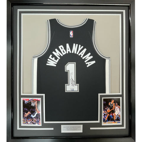 Framed Autographed/Signed Victor Wembanyama 33x42 Authentic Jersey Fanatics COA