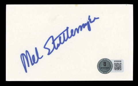 Yankees Mel Stottlemyre Authentic Signed 3x5 Index Card Autographed BAS #BT03538