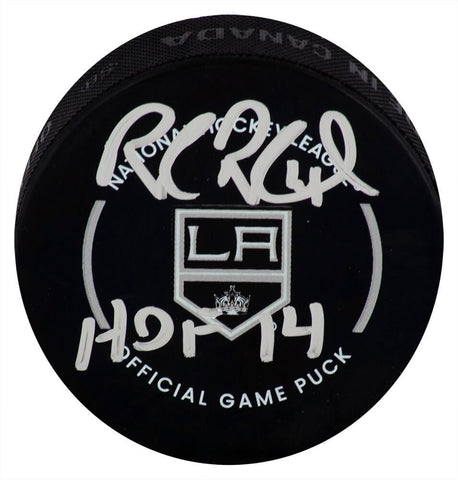 Rob Blake Signed Kings Logo Official Hockey Puck w/HOF'14 - (SCHWARTZ COA)