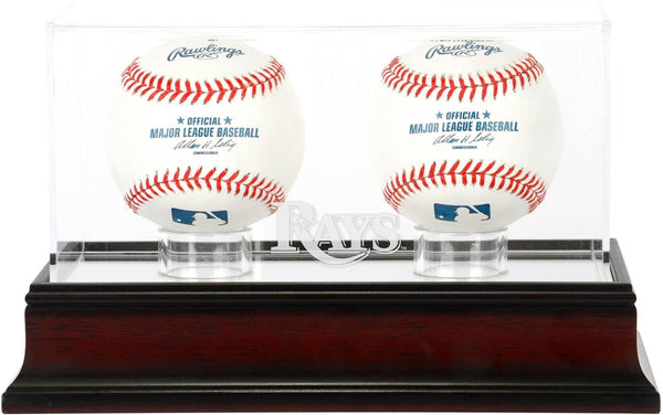 Tampa Bay Rays Mahogany 2-Baseball Display Case