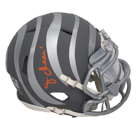 Ja'Marr Chase Autographed Bengals Slate Mini Speed Helmet w/ Visor Beckett