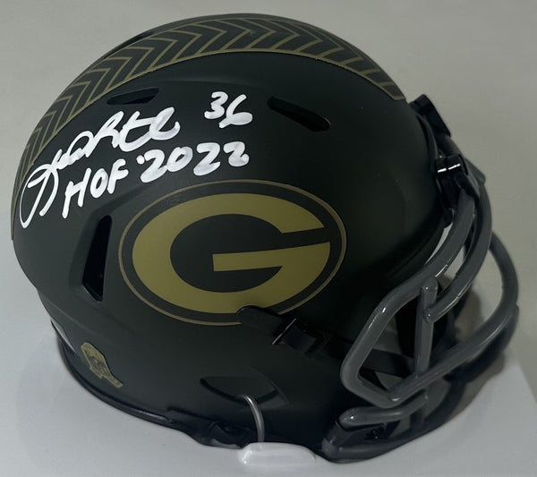 Packers LEROY BUTLER Signed 2025 SALUTE SERVICE Speed Mini Helmet AUTO w/HOF BAS