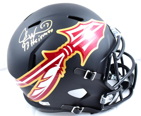 Charlie Ward Autographed Seminoles F/S Amp Speed Helmet W/Heisman-Beckett W Holo