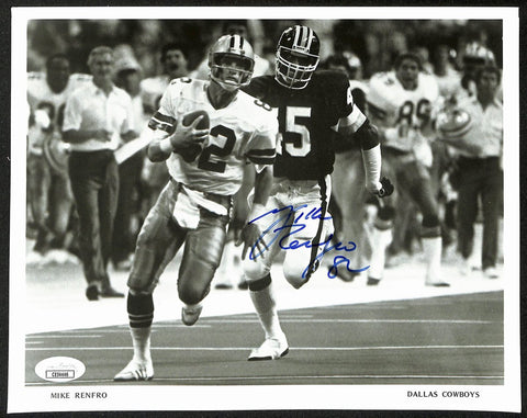 Mike Renfro Signed/Autographed 8x10 B/W Photo Dallas Cowboys JSA 196645