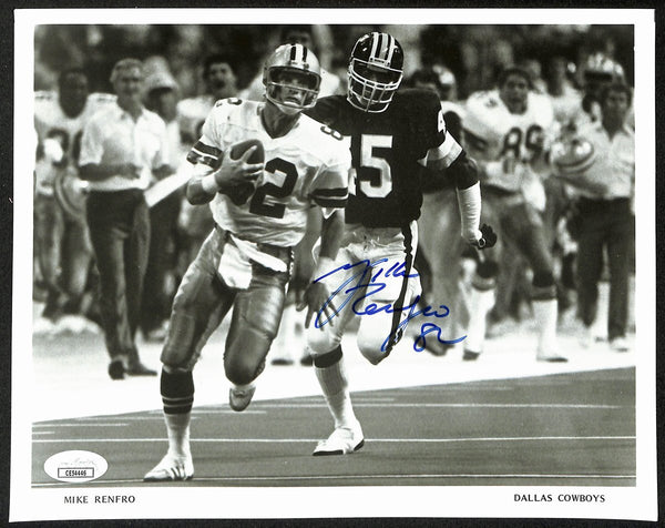 Mike Renfro Signed/Autographed 8x10 B/W Photo Dallas Cowboys JSA 196645