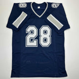 Autographed/Signed Malik Hooker Dallas Blue Football Jersey Beckett BAS COA