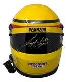 Joey Logano Signed In Yellow NASCAR Pennzoil Full Size Replica Racing Helmet BAS
