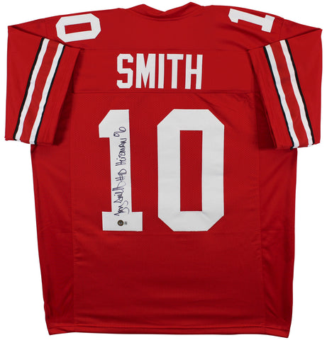 OSU Troy Smith "Heisman 06" Authentic Signed Red Pro Style Jersey BAS Witnessed