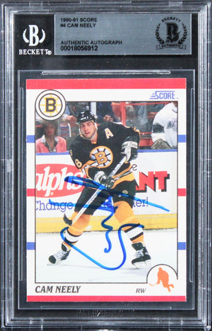 Bruins Cam Neely Authentic Signed 1990 Score #4 Card Autographed BAS Slabbed