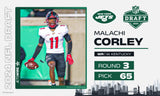 Malachi Corley Signed New York Jets Jersey (Beckett) N.Y. 2024 3rd Round Pick WR