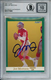 Joe Montana Autographed 1991 Fleer #360 Trading Card Beckett 10 Slab 37574