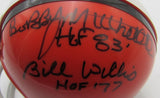 Browns HOFers (3) Lavelli, Willis, Mitchell Signed/Auto Mini Helmet JSA 201577