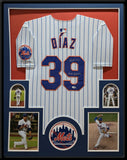 FRAMED NEW YORK METS EDWIN DIAZ AUTOGRAPHED SIGNED INSCRIBED JERSEY JSA COA