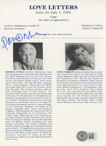 Patrick O'Neal Love Letters Authentic Signed 5.5x8.5 Program BAS #BK43333
