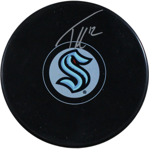 Tye Kartye Autographed/Signed Seattle Kraken Logo Puck Fanatics 53827