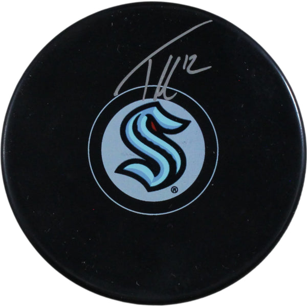 Tye Kartye Autographed/Signed Seattle Kraken Logo Puck Fanatics 53827