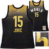 NUGGETS NIKOLA JOKIC AUTOGRAPHED M&N 2016 ALL STAR WORLD JERSEY L JSA 235498