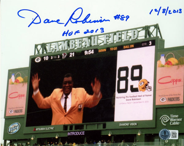 Dave Robinson Autographed/Signed Green Bay Packers 8x10 Photo Beckett 59464