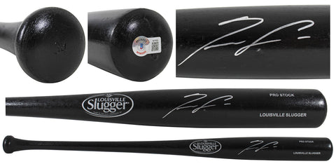 Braves Ronald Acuna Jr. Authentic Signed Black Louisville Slugger Bat BAS Wit