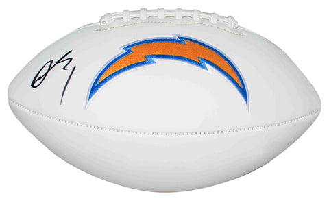 QUENTIN JOHNSTON AUTOGRAPHED LOS ANGELES CHARGERS WHITE LOGO FOOTBALL BECKETT