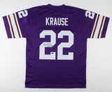 Paul Krause Signed Minnesota Vikings Jersey (Playball Ink Holo) 8xPro Bowl D.B.