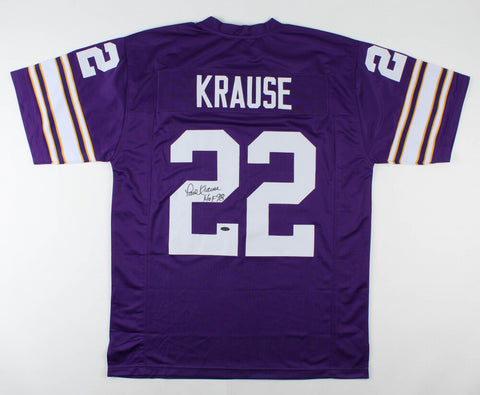 Paul Krause Signed Minnesota Vikings Jersey (Playball Ink Holo) 8xPro Bowl D.B.