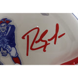 Randy Moss Autographed New England Patriots Retro Mini Helmet Beckett 56319