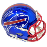 Josh Allen Buffalo Bills Signed Riddell Flash Mini Helmet Beckett BAS