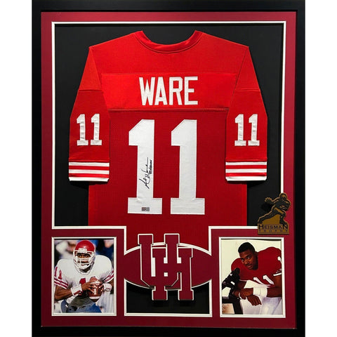 Andre Ware Autographed Signed Framed Houston Jersey TRISTAR