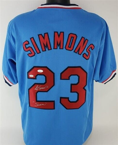 Ted Simmons "Simba" Signed St Louis Cardinal Throwback Jersey (JSA COA) Catcher