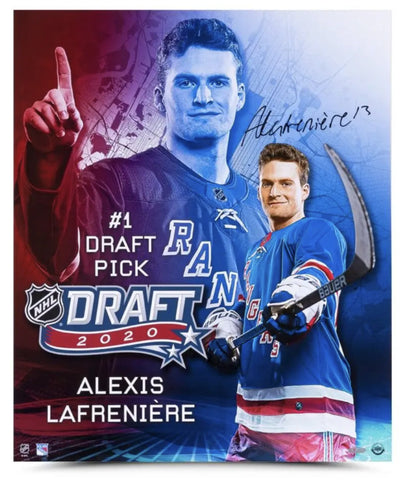 Alexis Lafreniere Autographed New York Rangers "Draft Day" 20" x 24" Photo UDA
