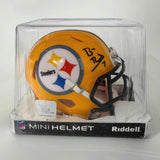 Autographed/Signed Ben Roethlisberger Steelers Football Mini Helmet Fanatics COA