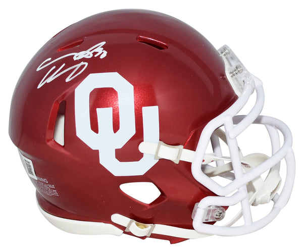 CREED HUMPHREY SIGNED OKLAHOMA SOONERS SPEED MINI HELMET BECKETT