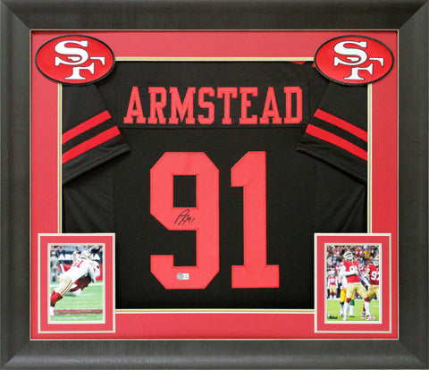 49ers Arik Armstead Authentic Signed Black Pro Style Framed Jersey BAS Witnessed