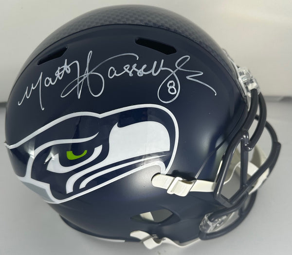 Seahawks MATT HASSELBECK Signed Full Size Replica Speed Helmet AUTO - BAS