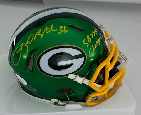 Packers LEROY BUTLER Signed Riddell FLASH Speed Mini Helmet AUTO w/ SB XXXI JSA