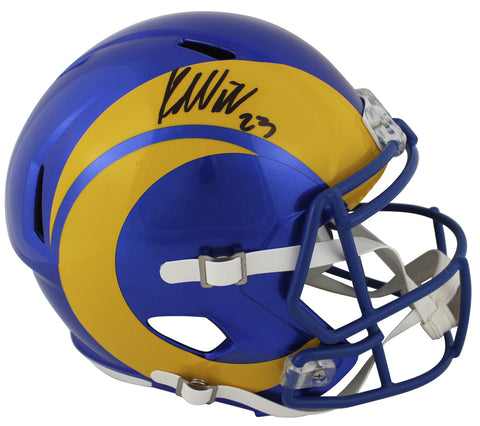 Rams Kyren Williams Authentic Signed Riddell Full Size Speed Rep Helmet BAS