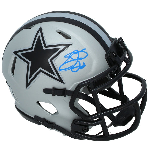 Emmitt Smith Autographed Dallas Cowboys RAVE Speed Mini Helmet Beckett Witnessed