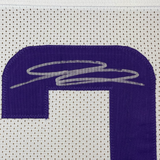 Framed Autographed/Signed Jordan Addison 33x42 Minnesota White Jersey BAS COA