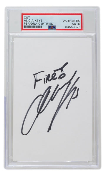 Alicia Keys Slabbed Signature Cut Fire! Inscribed PSA/DNA