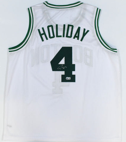 Jrue Holiday Autographed White Pro Style Jersey - Beckett W Hologram *Silver