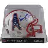 Warren Moon Autographed Houston Oilers TB Mini Helmet Beckett Witness 49697