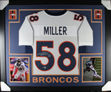 Von Miller Autographed Pro Style White XL Framed Jersey 35x43 Beckett 51230