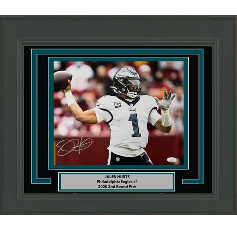 Framed Autographed/Signed Jalen Hurts Philadelphia Eagles 11x14 Photo JSA COA #4