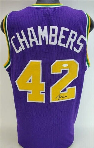 Tom Chambers Signed Utah Jazz Jersey (JSA COA) 4xAll Star Power Forward