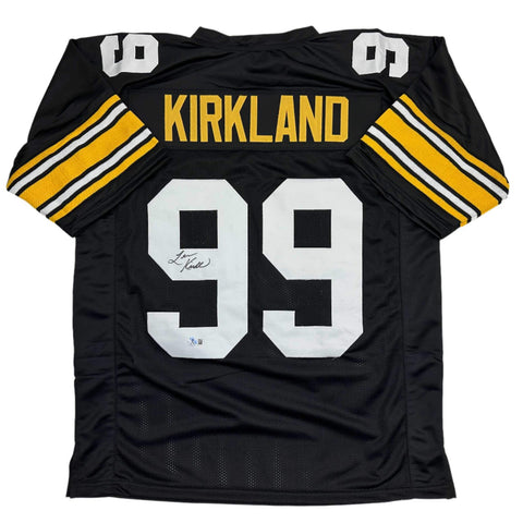 Autographed/Signed Levon Kirkland Pittsburgh Black Jersey Beckett BAS COA