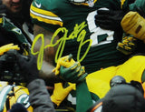 Josh Jacobs Signed Green Bay Packers Framed 16x20 NFL Lambeau Leap Photo