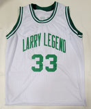 LARRY BIRD SIGNED AUTOGRAPHED PRO STYLE XL "LARRY LEGEND" CUSTOM JERSEY BECKETT